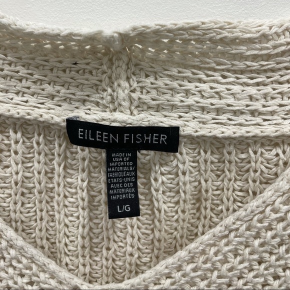 Eileen Fisher Long Sleeve V-Neck Organic Tape-Yarn Sweater Large - Picture 7 of 13